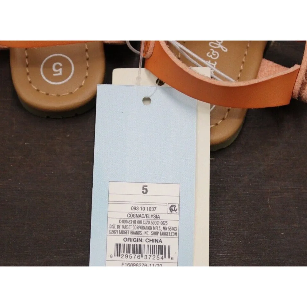 Cat Jack Orange Gladiator Sandals Toddler‎ Girls Size 5 Hook Loop Closure